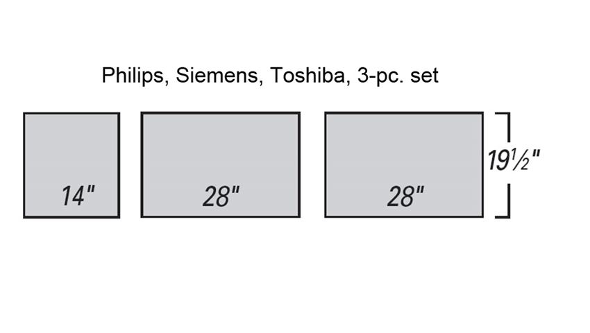 Support Surfaces for MRI Philips, Siemens, Toshiba Tables, 3-pc. Set
