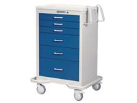 AliMed® Standard Series 6-Drawer Anesthesia Cart, Push-Button Lock, 30" Drawer Space, Dark Blue Only