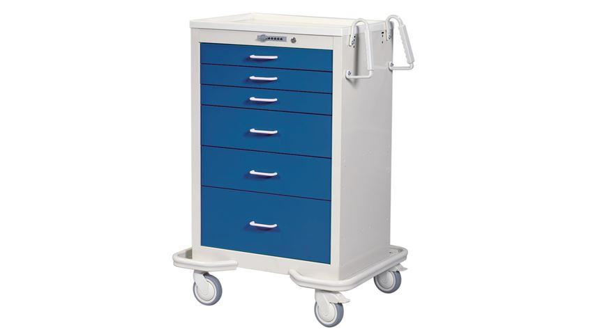 AliMed® Standard Series 6-Drawer Anesthesia Cart, Push-Button Lock, 30