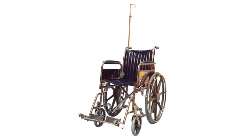 MRI Wheelchair with IV Pole and E-Cylinder Holder