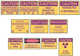 Nuclear Warning Sign 10x18" Radiation Area Caution Aluminium Warning Signage 