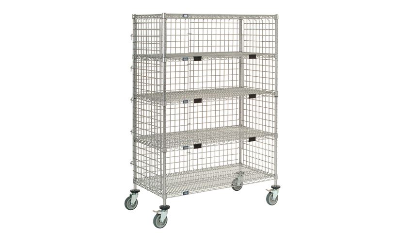 Enclosed Wire Shelf Carts