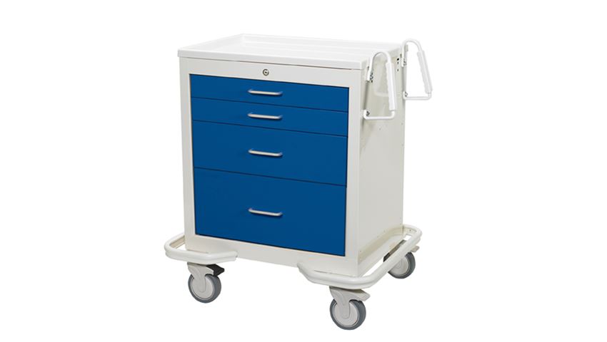 AliMed® Standard Series 4-Drawer Anesthesia Cart, Electronic Lock