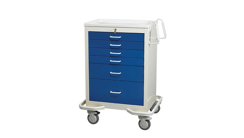 AliMed® Standard Series 6-Drawer Anesthesia Cart, Push-Button Lock, 27