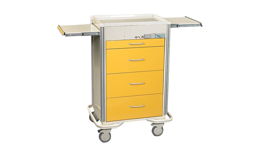 AliMed® Select Series 4-Drawer Isolation Cart, Push-Button Lock
