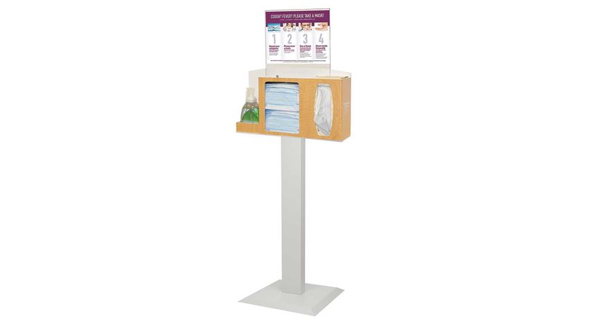 Bowman® Cover Your Cough Compliance Kit, Stand, Hand Sanitizer Holder, Horizontal Sign Holder