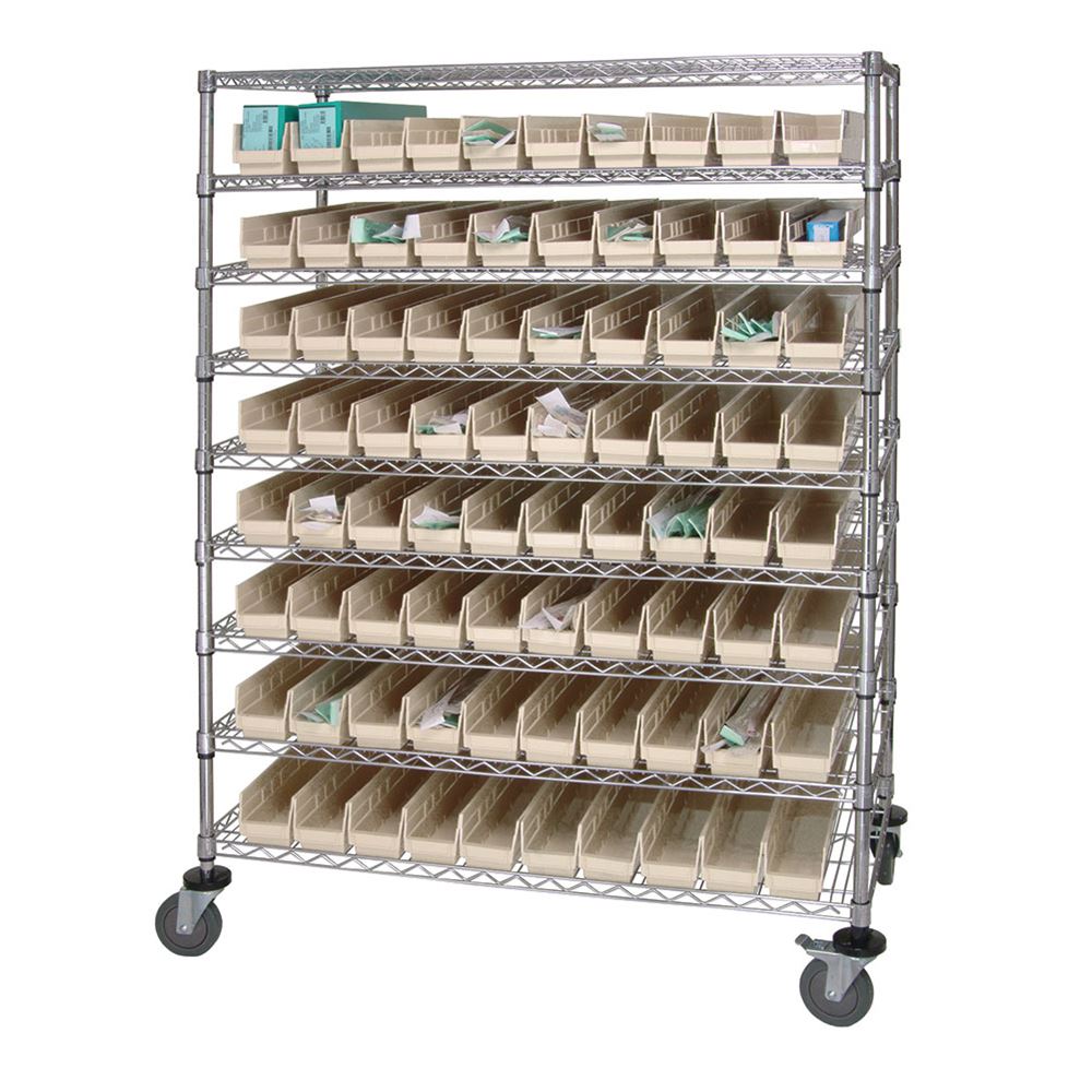 Catheter Procedure Cart, 9 Shelves, 84 Clear Bins 24 x 48 - Lakeside  Healthcare