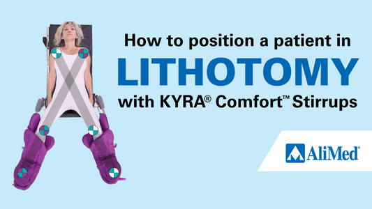 woman adjusting position of lithotomy stirrup