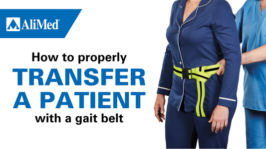 patient being guided by clinician using a gait belt