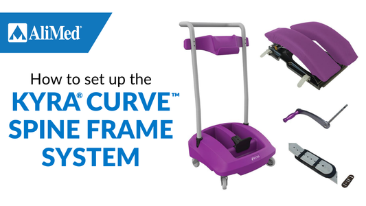 man showing how to set up the kyra curve spine system