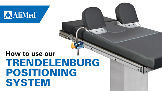 clinician setting up trendelenburg positioner