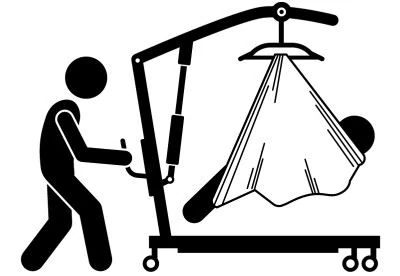 graphic of patient in patient lift