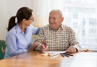 nurse talking with patient