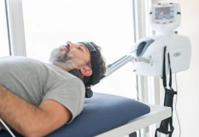 man using traction equipment