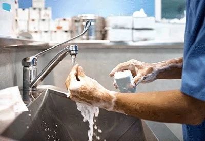 nurse washing hands