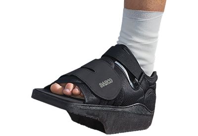 offloading shoe on foot