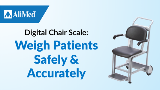 Heath o meter Digital Chair Scale with text reading " Weigh Patients Safety & Accurately"