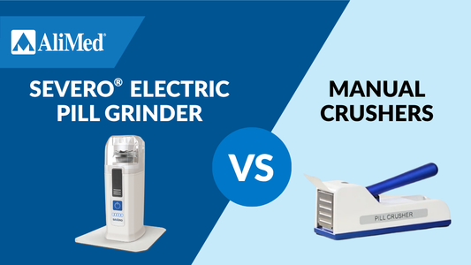 Comparison of the Severo Electric Pill Grinder versus a manual pill crusher. 