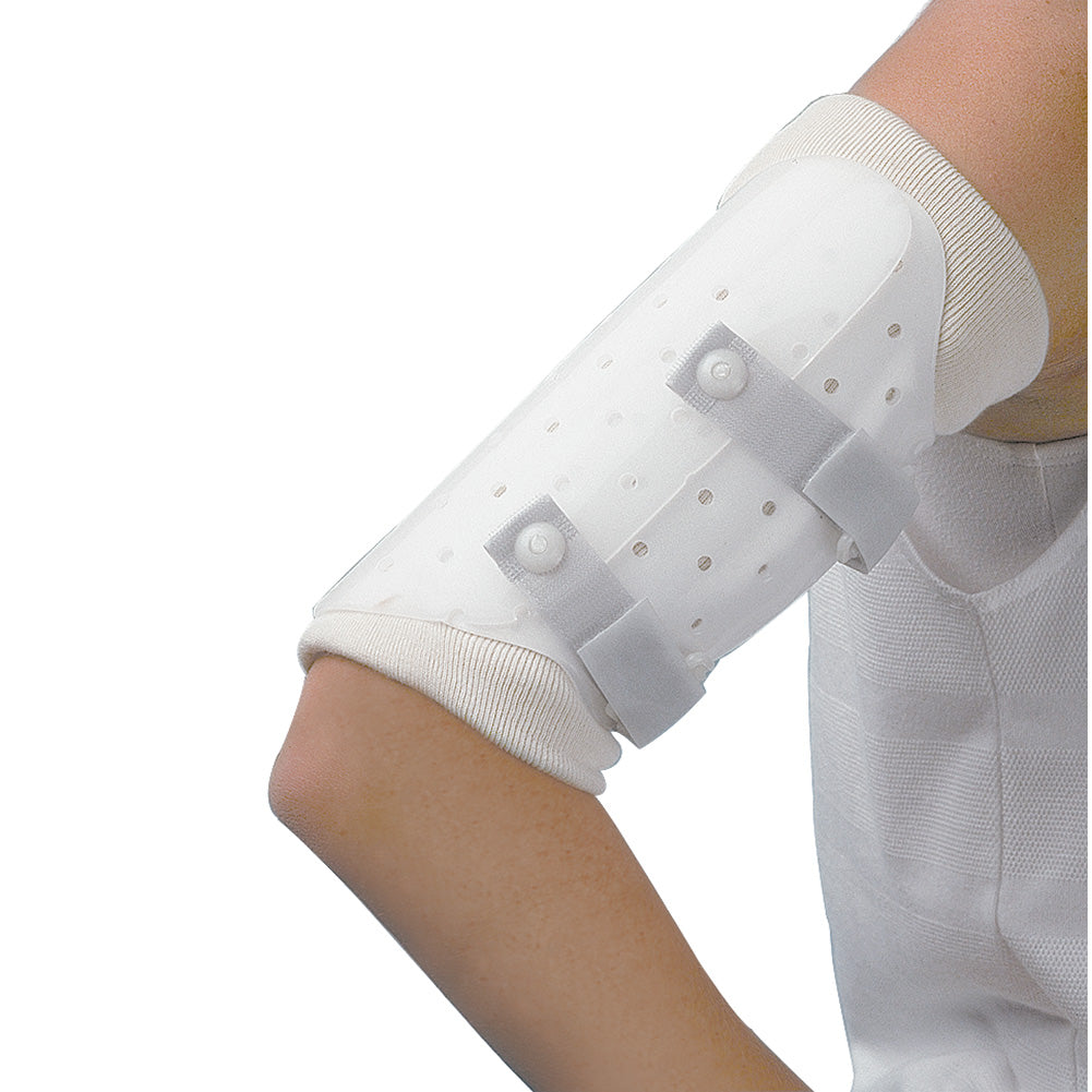 person wearing humerus fracture brace