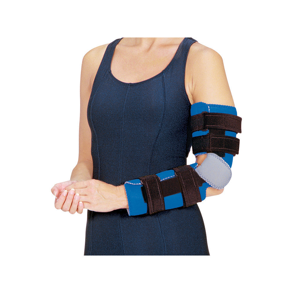 person wearing flex cuff elbow orthosis