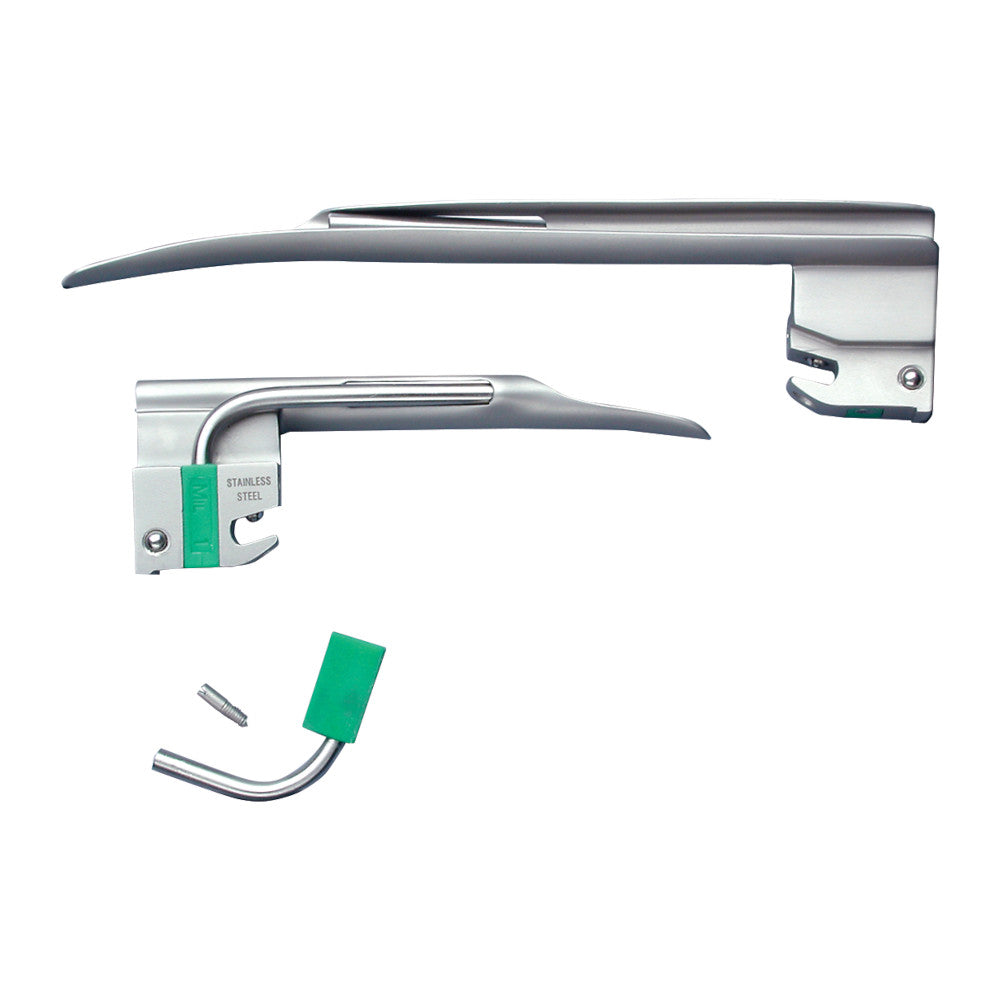 silver satin miller fiber optic laryngoscope blade