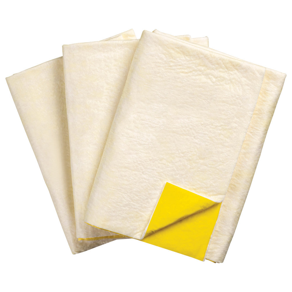 group of absorbent mats with yellow padding