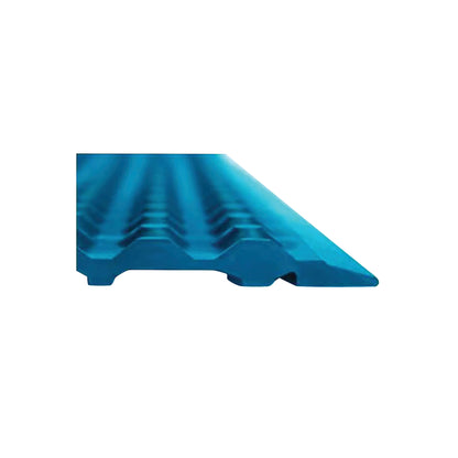 An ERGOMAT Hygiene Nitrile Floor Mat. It features a blue ridged surface with tapered edges for safety and comfort.