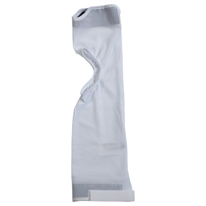 A white SafetySure Bed Rail Cover with hook and loop closures, designed to fit over a bed rail for added safety.