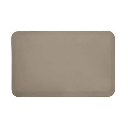 The image is of a GelPro NewLife EcoPro Anti-Fatigue Mat, shown in a solid, taupe color with rounded corners.