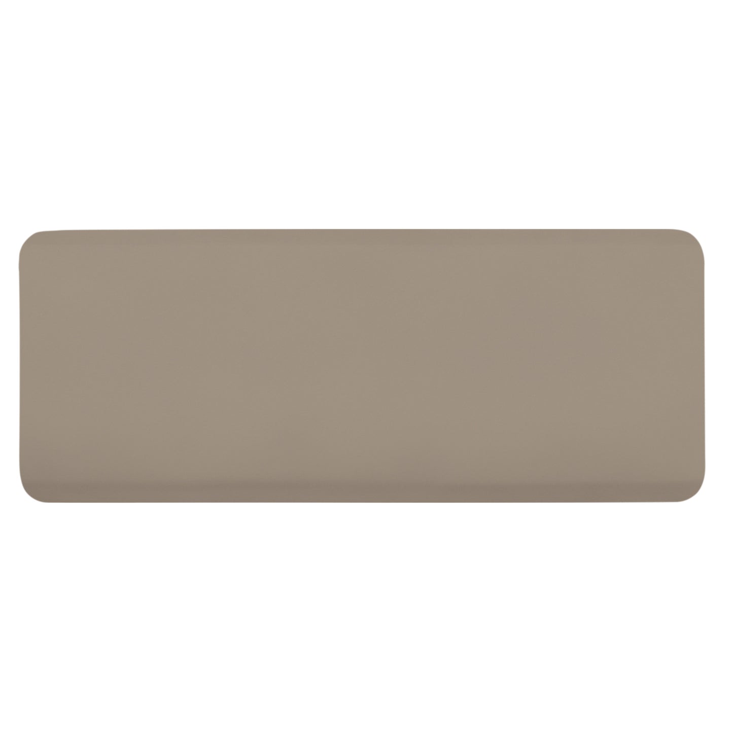 GelPro NewLife EcoPro Anti-Fatigue Mat in a neutral taupe shade with rounded corners, designed for comfort and floor protection.