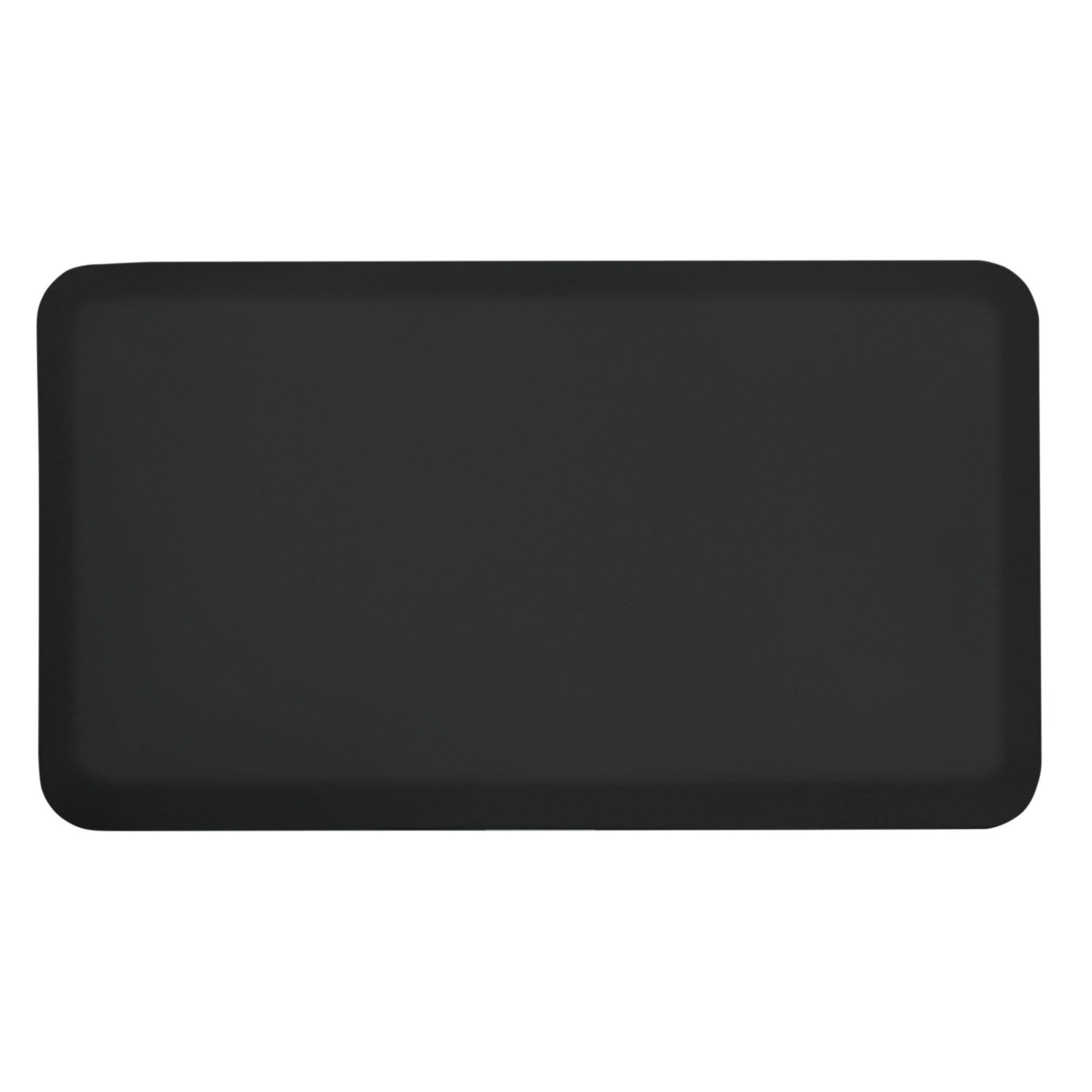 GelPro NewLife EcoPro Anti-Fatigue Mat, black, is a rectangular mat with rounded corners, designed to provide comfort and support.