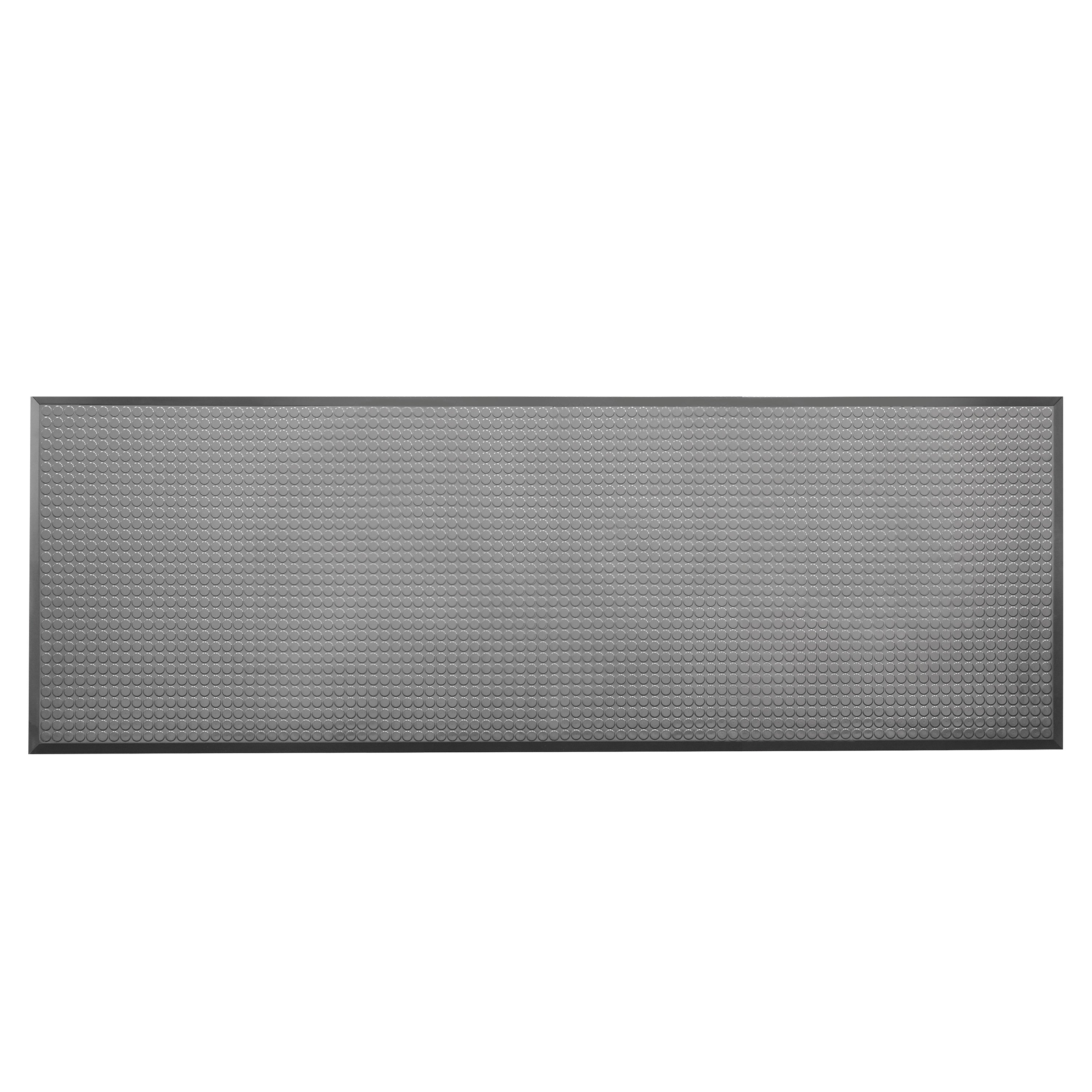 ERGOMAT Basic Smooth Anti-Fatigue Mat, gray with a textured surface, rectangular shape, designed for comfort while standing.