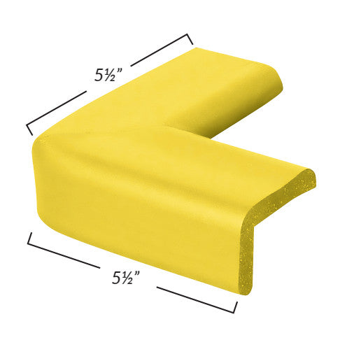 AliMed SoftEdge Corner Protector, 5.5-inch yellow foam L-shaped padding for edge protection, dimensions labeled on the image.