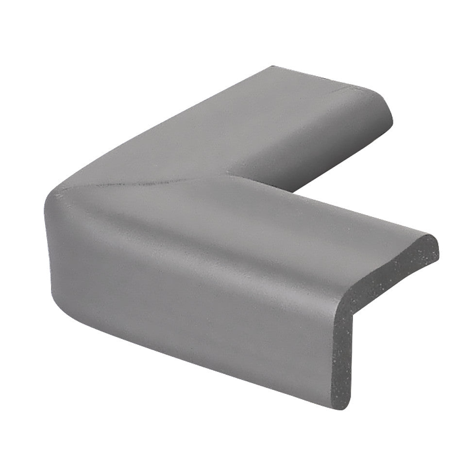 AliMed SoftEdge Corner Protector in gray, designed for cushioning sharp corners. It has a soft, rounded, L-shaped design.