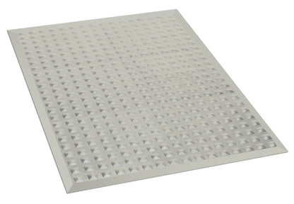 Wearwell Autoclavable Anti-Fatigue Mat with a grid texture, featuring beveled edges for safe use in sterile environments.