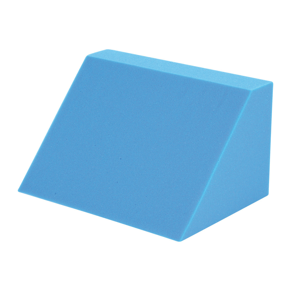 A blue AliMed Uncovered Body Positioning Wedge with a sloped design for support.