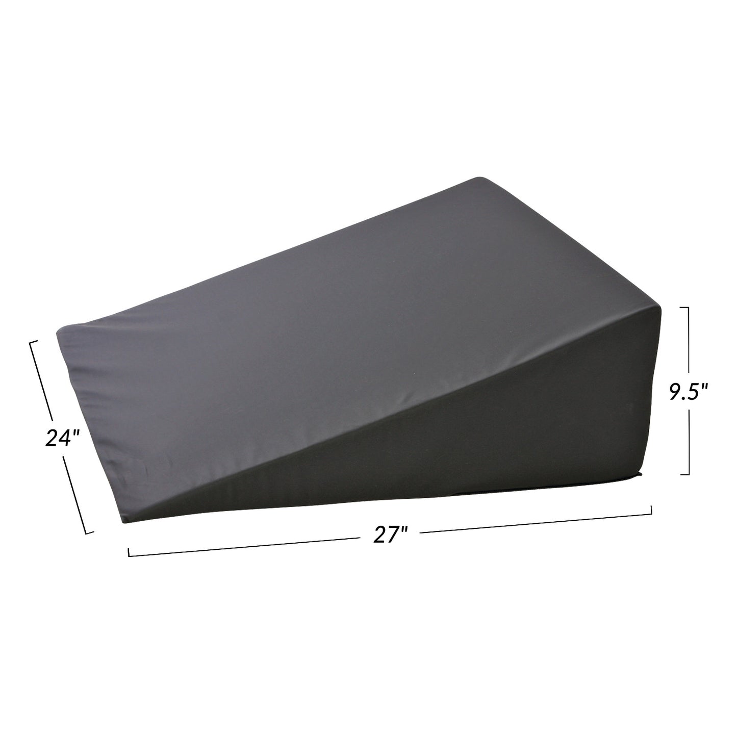 AliMed Bariatric Anti-Reflux Elevating Bed Wedge in dark gray, measuring 24' x 27' x 9.5'.
