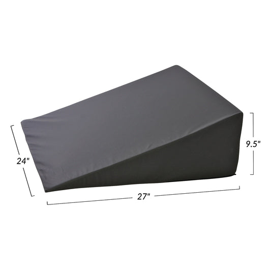 AliMed Bariatric Anti-Reflux Elevating Bed Wedge in dark gray, measuring 24' x 27' x 9.5'.