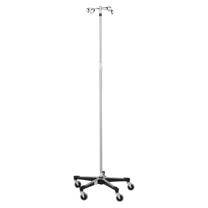 Blickman Five-Leg Stainless Steel IV Stand with Twist Lock features a sturdy base and wheels for easy maneuverability in medical settings.