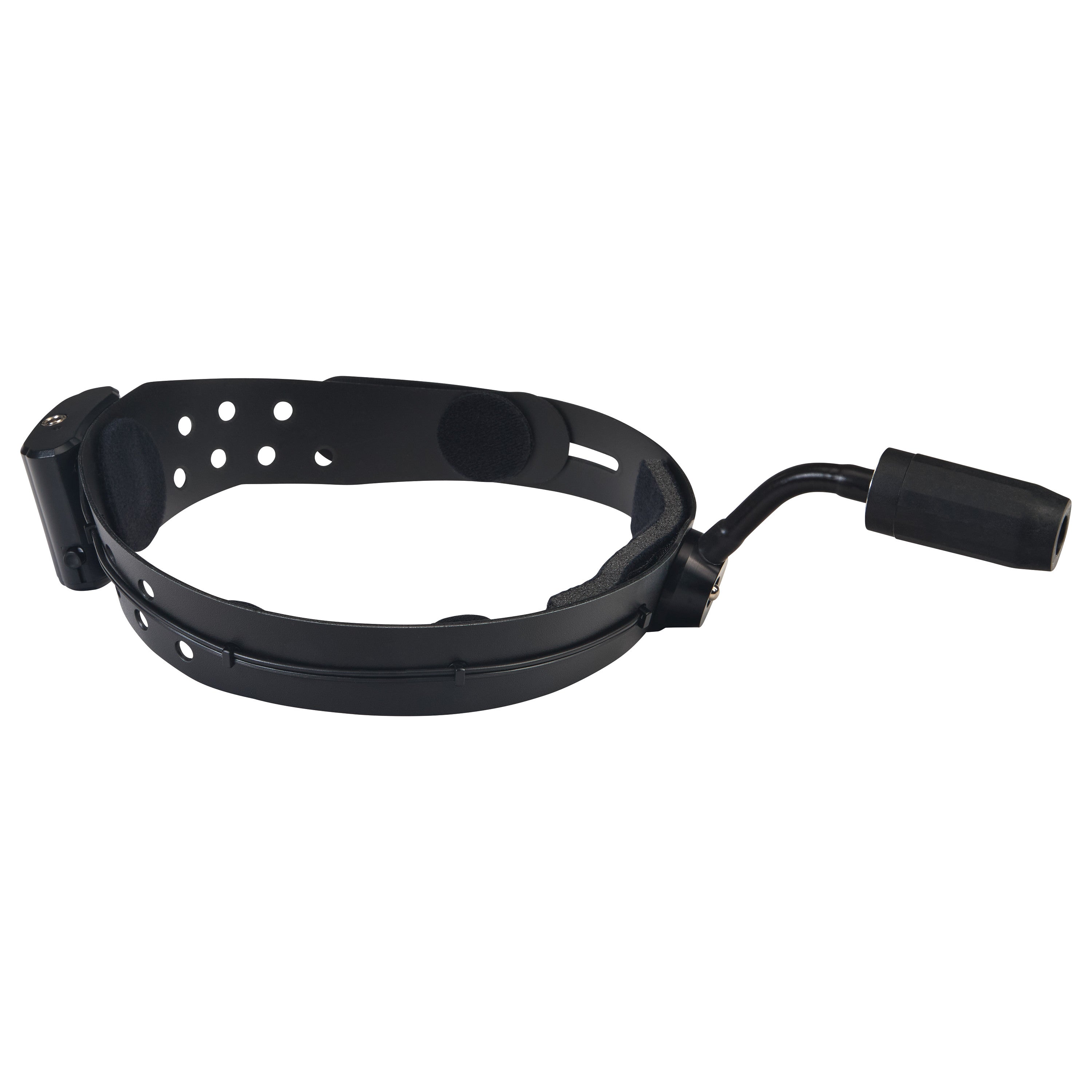 Riester ri-focus LED Exam Headlight with an adjustable black strap and a small light attachment on a curved arm.