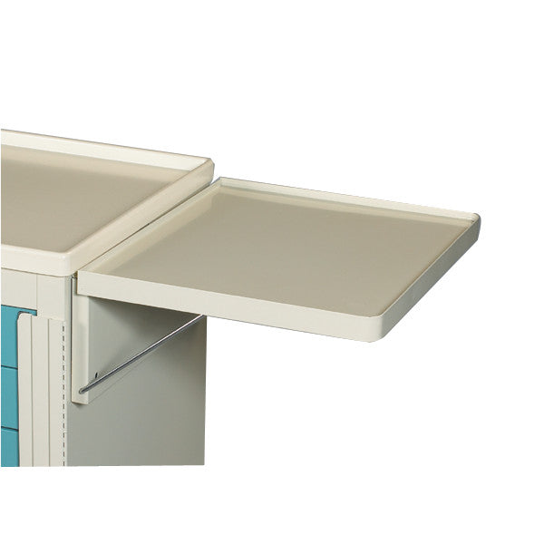 Collapsible side shelf for Mini/Select/Standard Series medical carts, extending horizontally from a cart. Brand: AliMed.