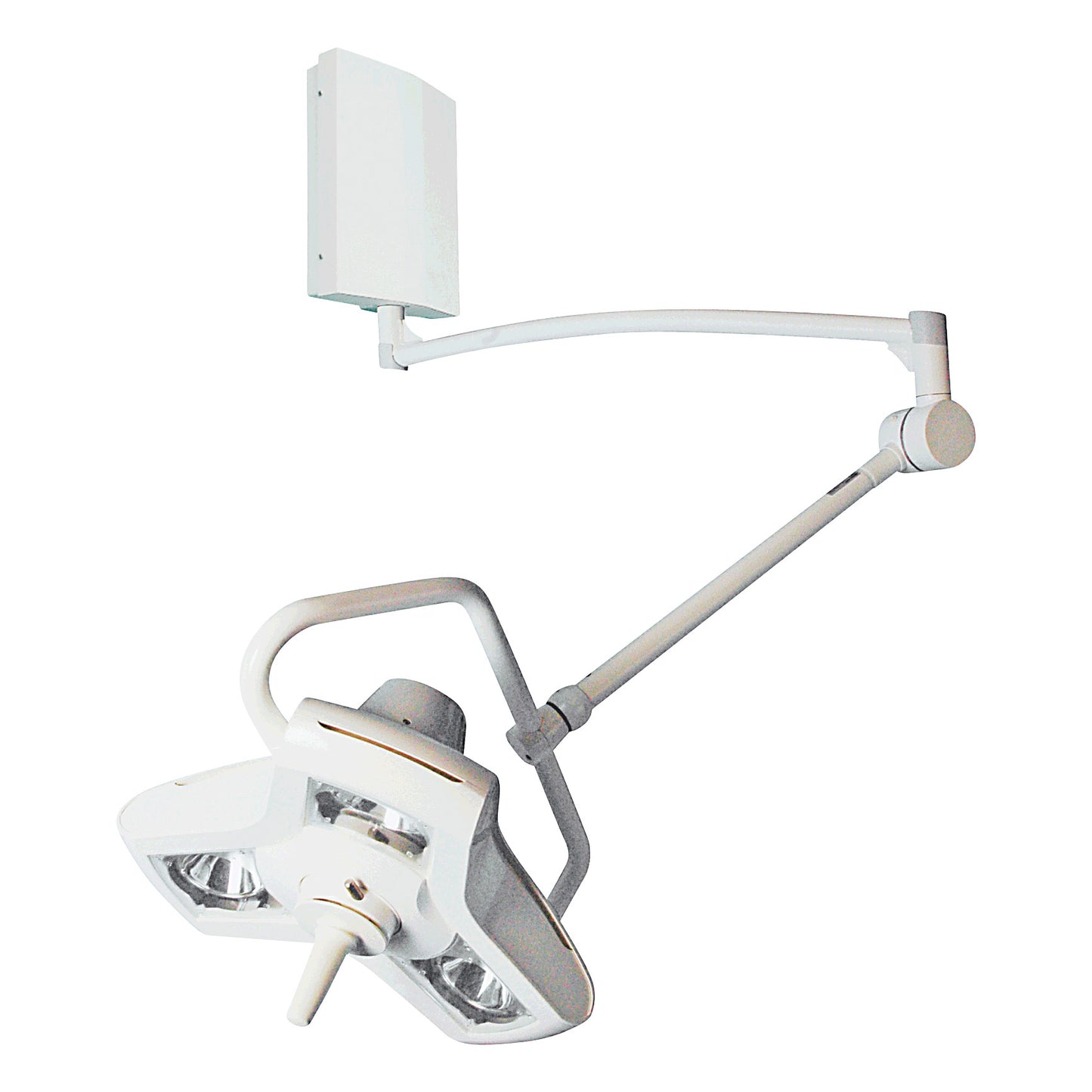 Burton AIM LED Surgical Light with adjustable arms and a triangular light head, mounted on a ceiling bracket.