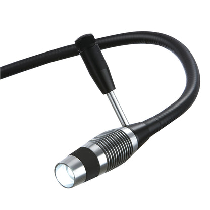 A Riester ri-magic HPLED Exam Light with a flexible black gooseneck and a metallic light head is shown.