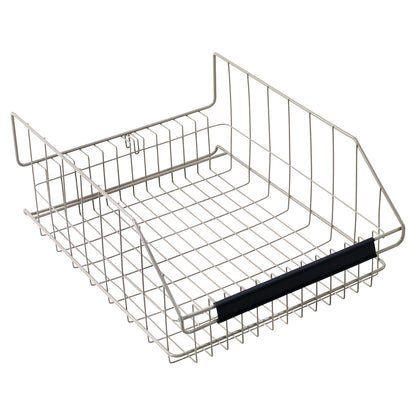Metal wire basket for MetroMax i IV Transport/Storage Basket Cart, features a black handle.