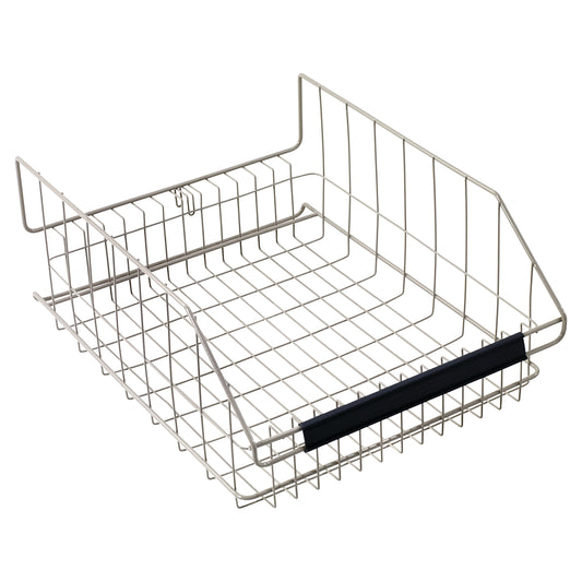 Metal wire basket for MetroMax i IV Transport/Storage Basket Cart, features a black handle.
