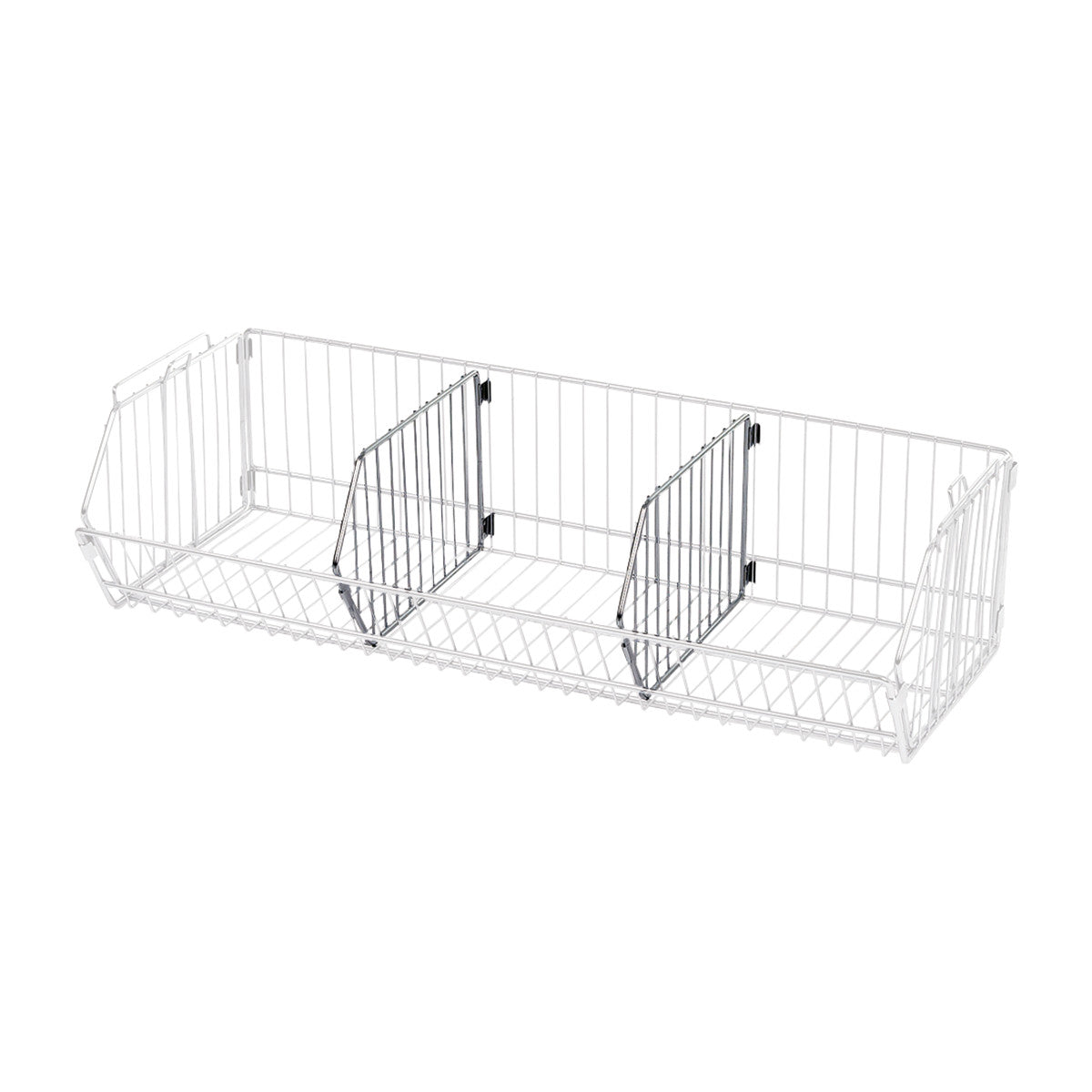 Wire divider for Nexel Wire Bin Shelving, featuring a metal grid design and adjustable partitions.