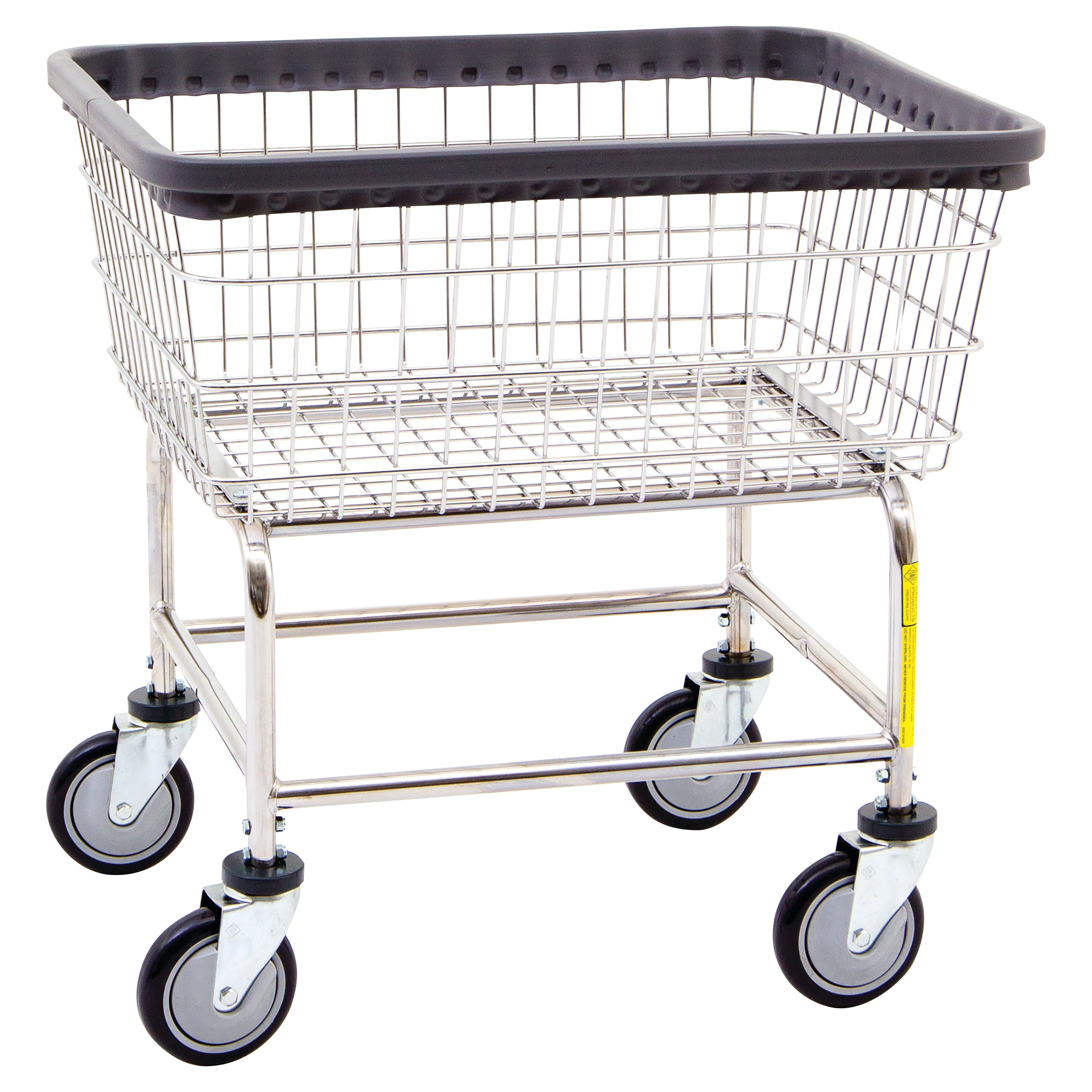 A Standard Laundry Cart with a metal wire basket, rubber bumper, and four swivel casters for easy mobility.