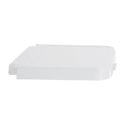 White Replacement Hamper Lid for Medium-Duty Hamper, shown from the side on a white background.