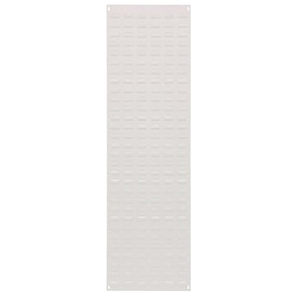 The Quantum Solid Louvered Panel is a beige rectangular panel with a grid-like louvered surface and mounting holes at the corners.