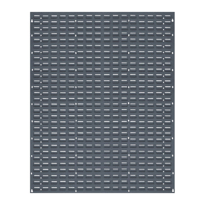 Quantum Solid Louvered Panel with a grid of evenly spaced horizontal slots and small holes along the edges on a white background.